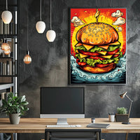 Towering Burger Delight Poster PosterGoat