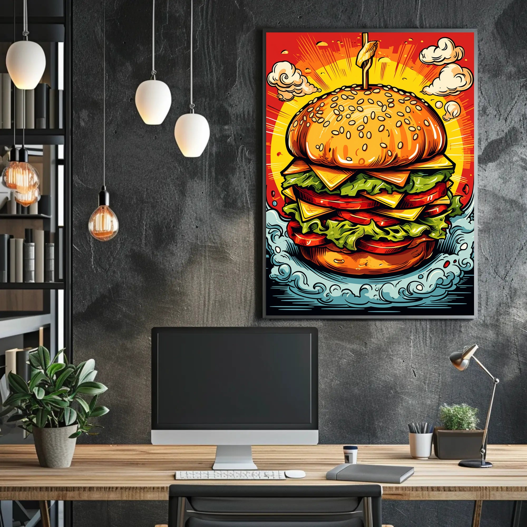 Towering Burger Delight Poster PosterGoat