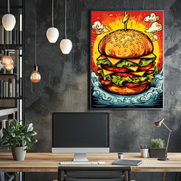 Towering Burger Delight Poster PosterGoat