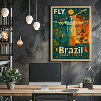 Brazilian Travel Adventure Retro Vibrant Colorful Travel Poster PosterGoat