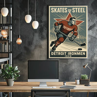 Skates of Steel Detroit Ironmen 1949 Poster