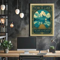 Torch Lake Vintage Travel Poster