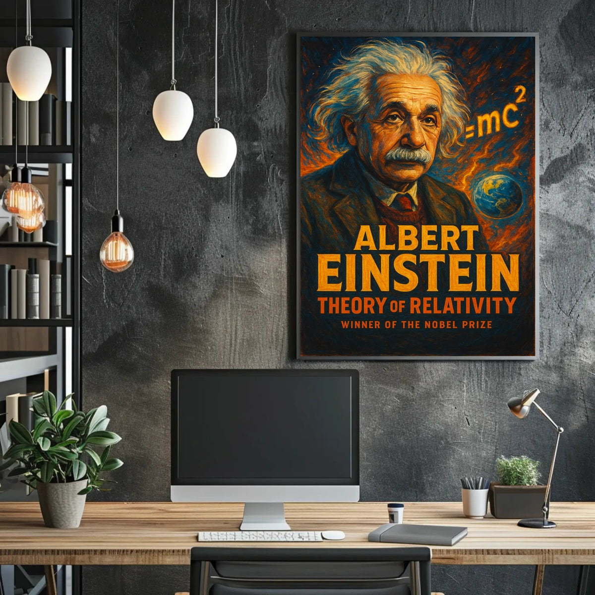 Einstein Relativity Vintage Educational Home Poster