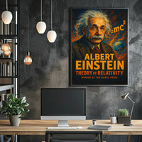 Einstein Relativity Vintage Educational Home Poster