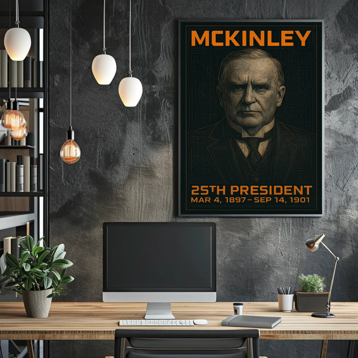 William McKinley 25th President of the United States Techno Schematic Poster