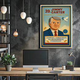 Jimmy Carter 39th President Wall Art Vintage Print PosterGoat