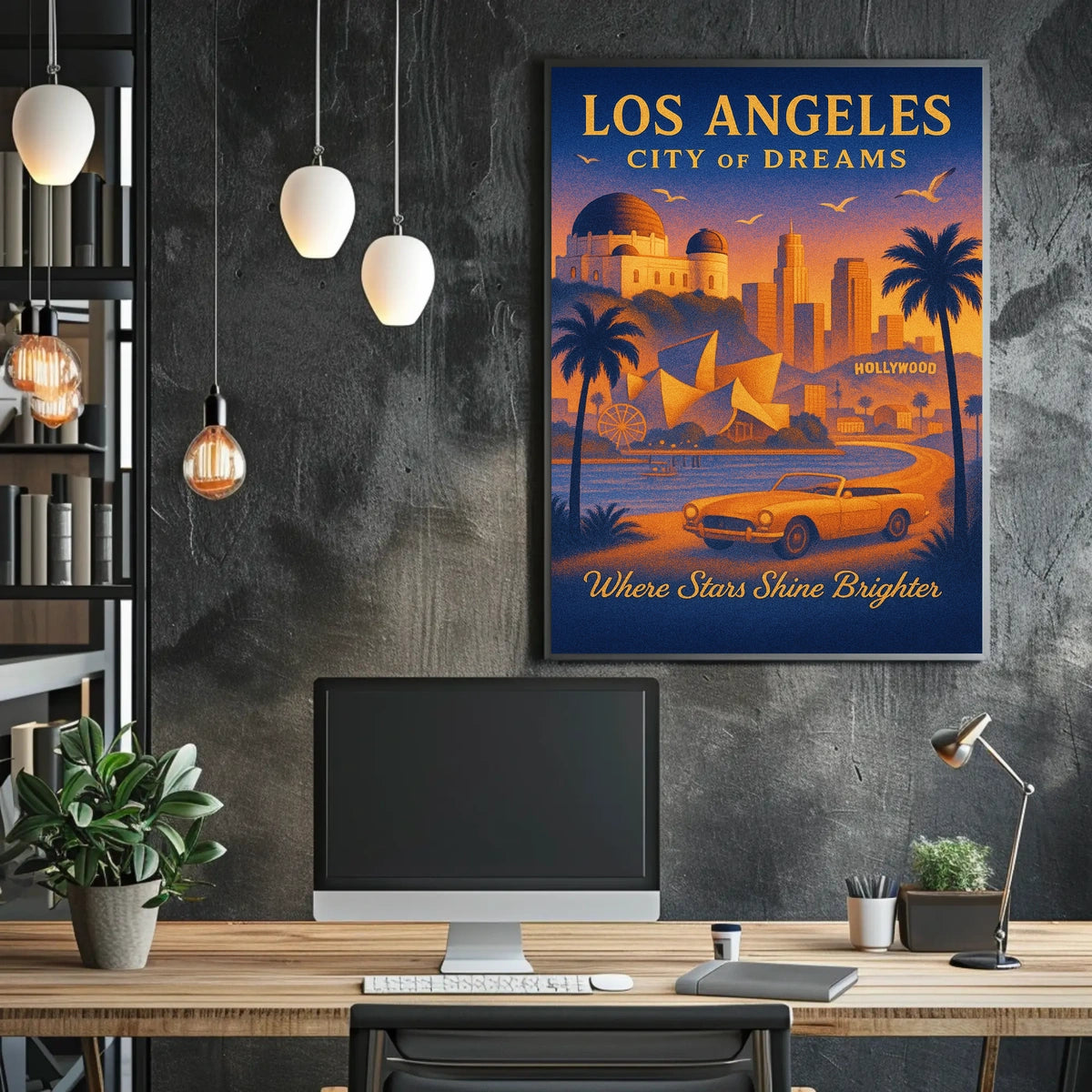 City of Dreams: Los Angeles Vintage Travel Poster