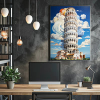 The Leaning Tower Of Pisa Artistic Poster PosterGoat