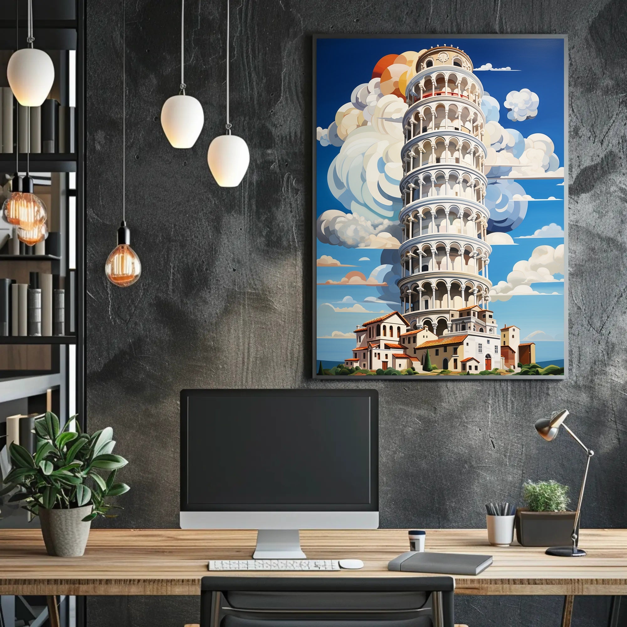 The Leaning Tower Of Pisa Artistic Poster PosterGoat