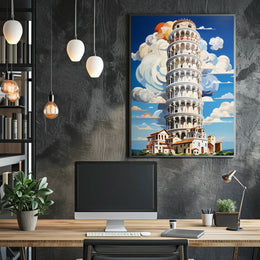 The Leaning Tower Of Pisa Artistic Poster PosterGoat