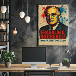 Franklin D. Roosevelt 32nd President of the United States Street Art Mashup Poster