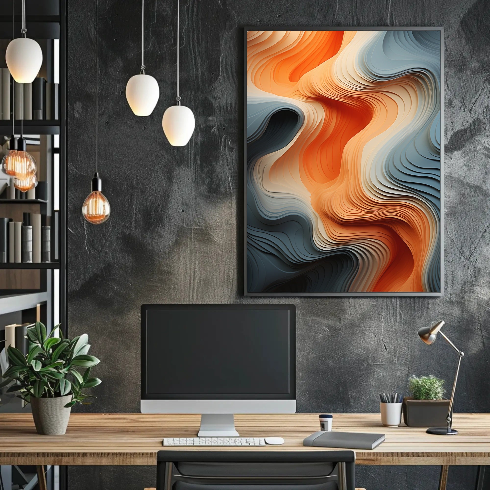 Abstract Waves Modern Art for Contemporary Living Spaces Poster