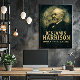 Benjamin Harrison 23rd President of the United States Double Exposure Poster