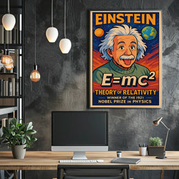 Einstein Relativity Classic Educational Poster