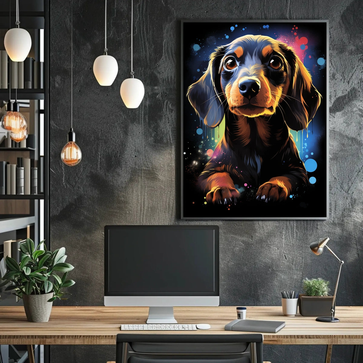 Colorful Canine Portrait Poster