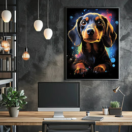 Colorful Canine Portrait Poster