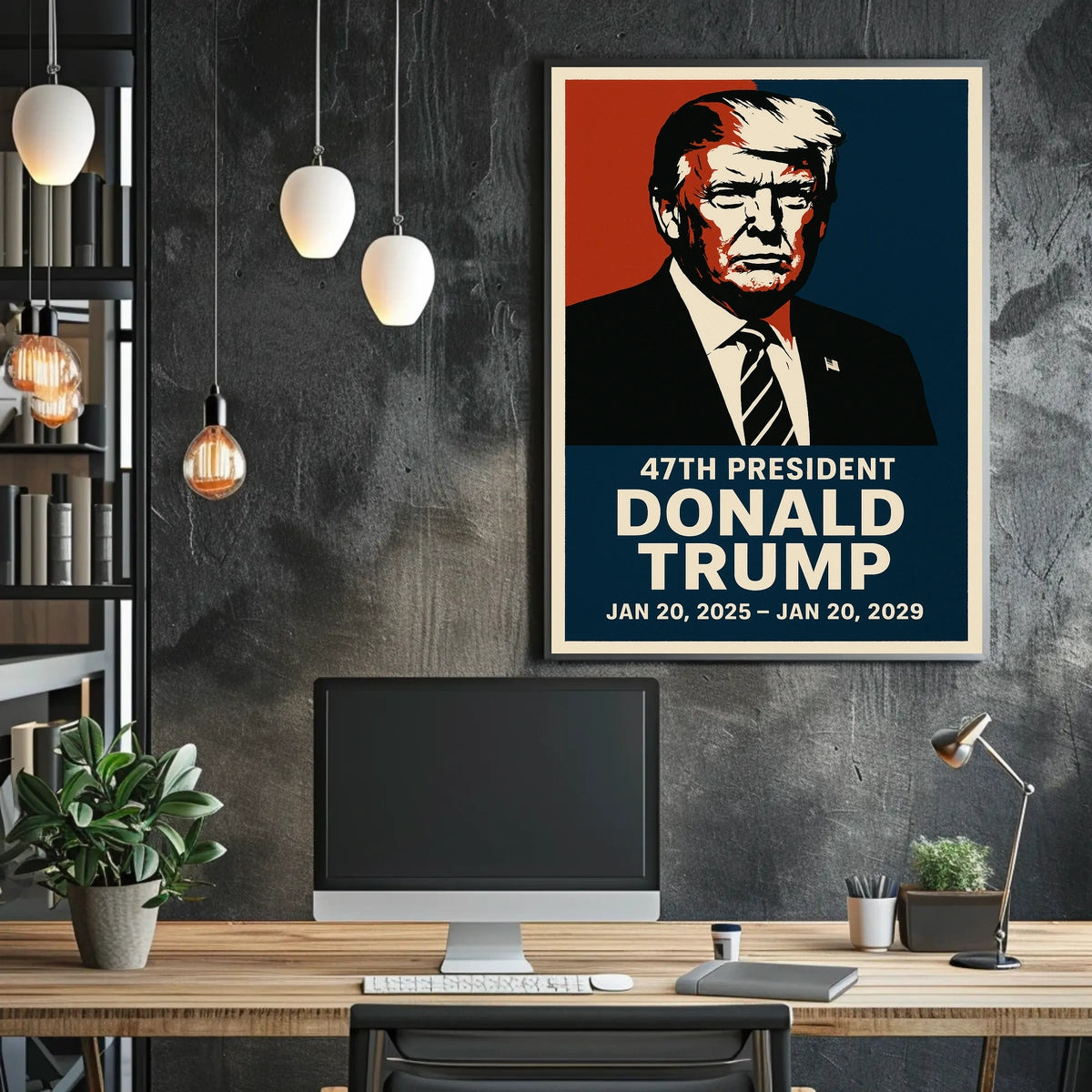 Donald Trump Patriotic Resolute Visionary Cinematic Poster