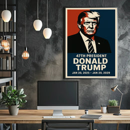 Donald Trump Patriotic Resolute Visionary Cinematic Poster