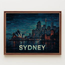 Sydney Skyline at Night Poster
