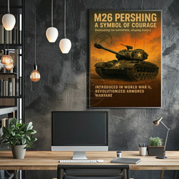 M26 Pershing Tank WWII Vintage Poster