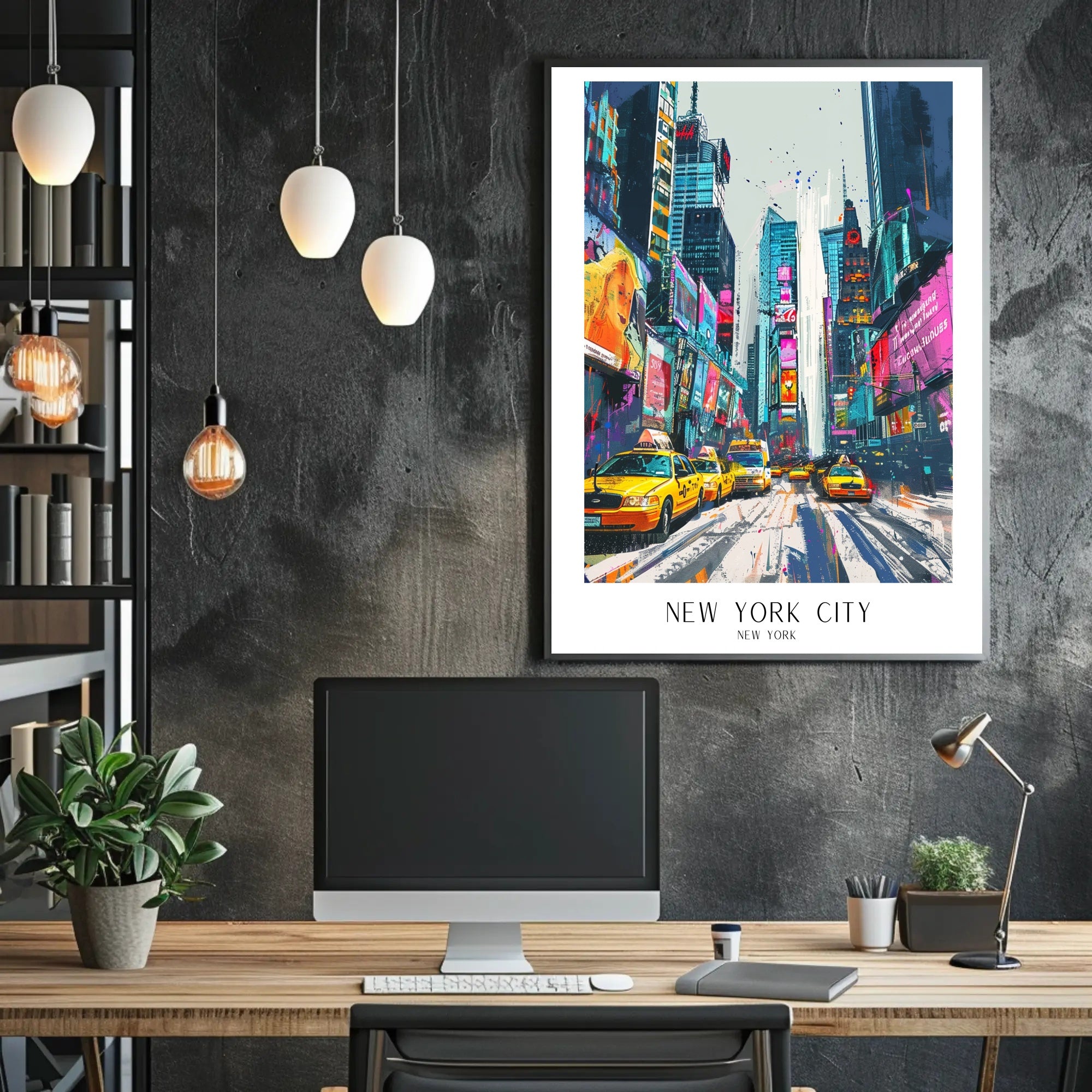 Vibrant New York City Times Square Urban or Cityscape Poster PosterGoat