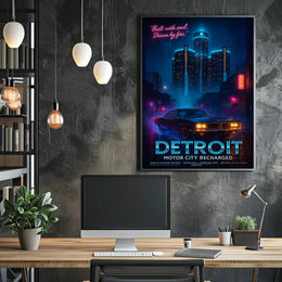 Detroit Motor City Recharged Wall Art Print PosterGoat