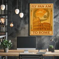 Fly Pan Am To Rome Poster