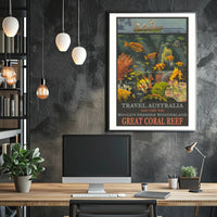 Vibrant Underwater Adventure Great Coral Reef Australia Travel Poster
