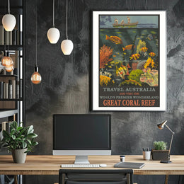 Vibrant Underwater Adventure Great Coral Reef Australia Travel Poster