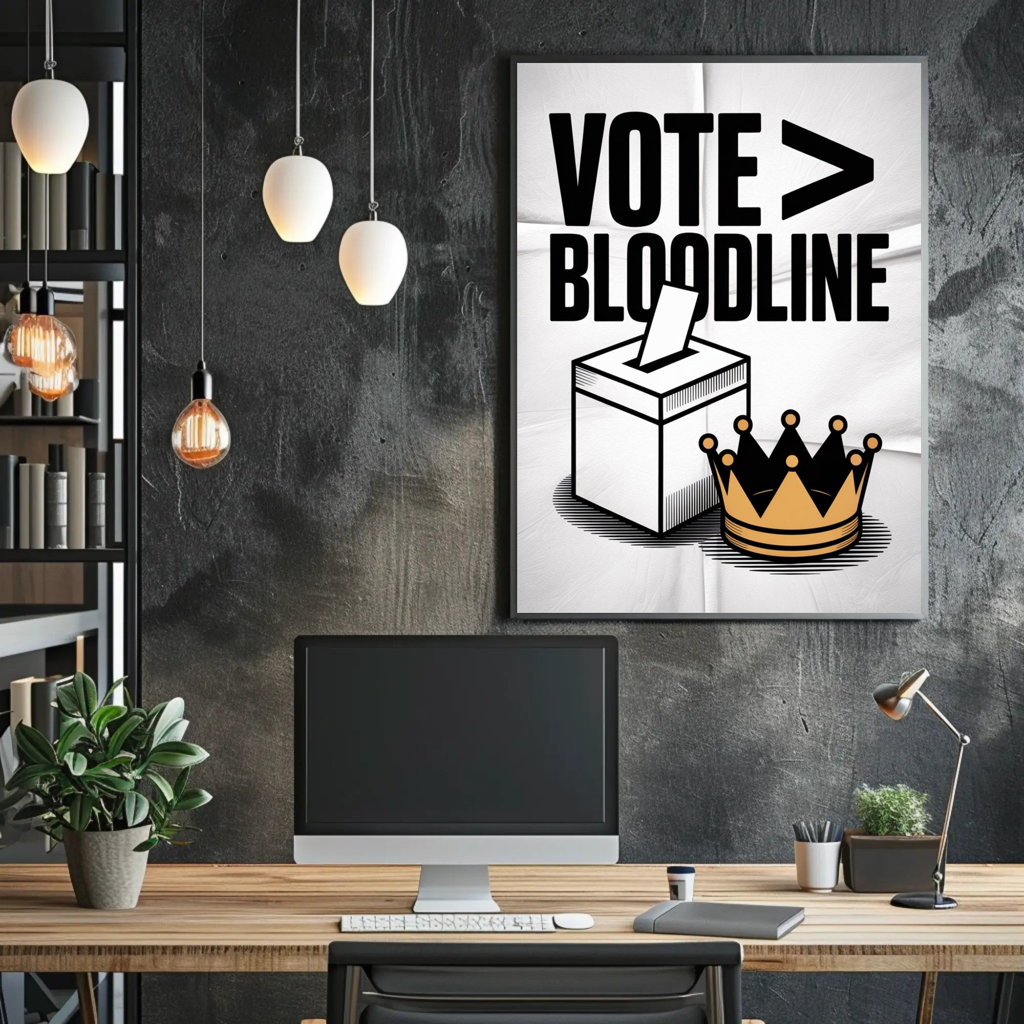 Democracy Versus Monarchy Political or Propaganda Poster