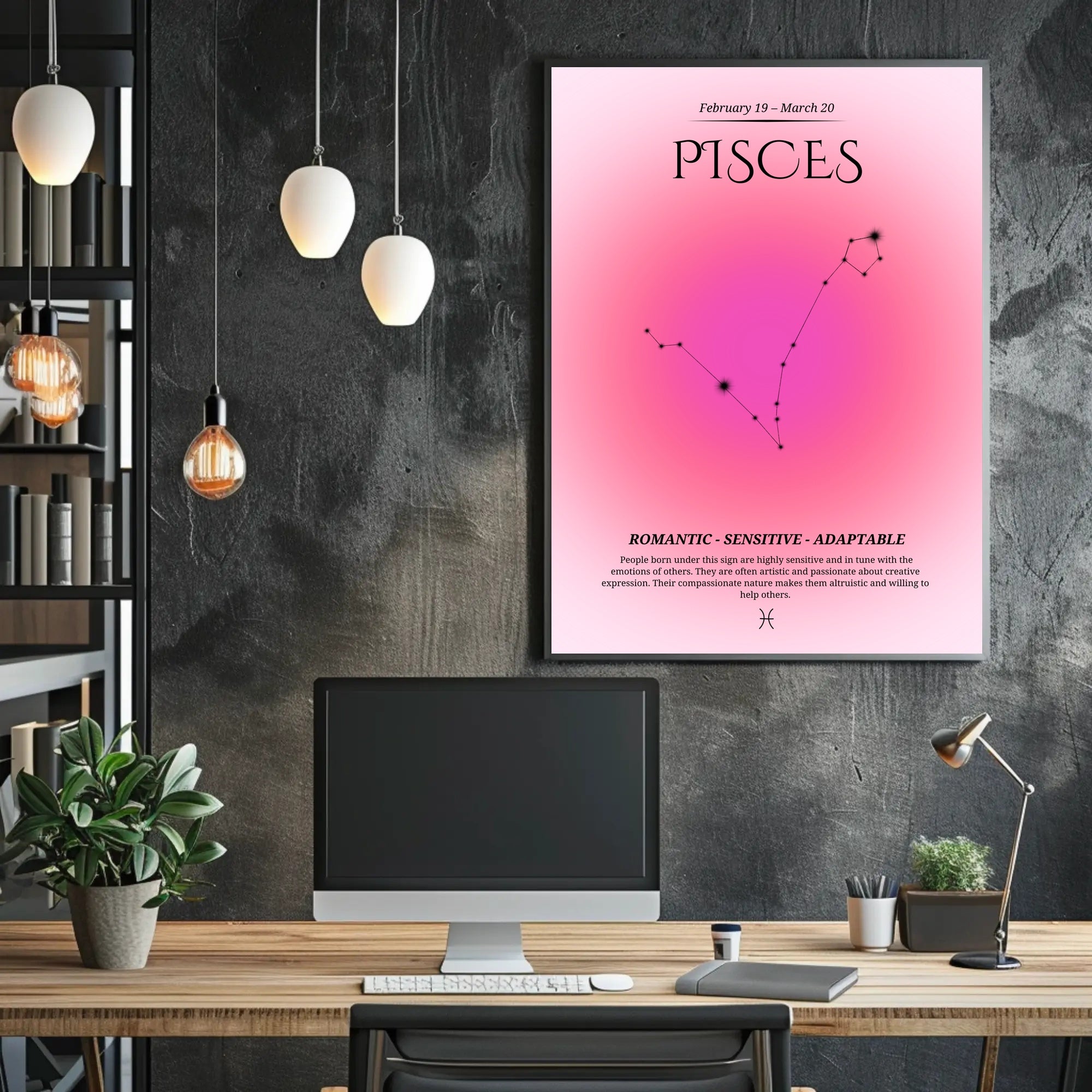 Pisces Constellation Poster: Mystical Zodiac Art Print PosterGoat