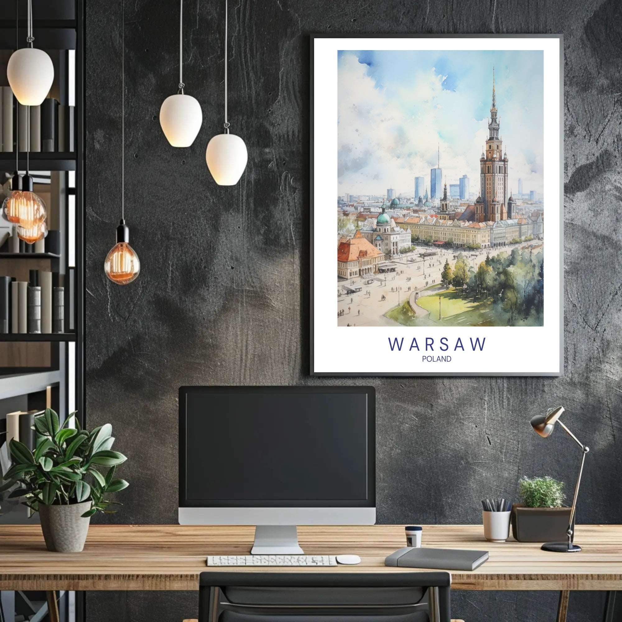 Warsaw Skyline Poster PosterGoat