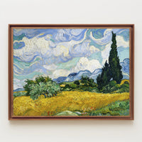 Wheat Field with Cypresses Poster
