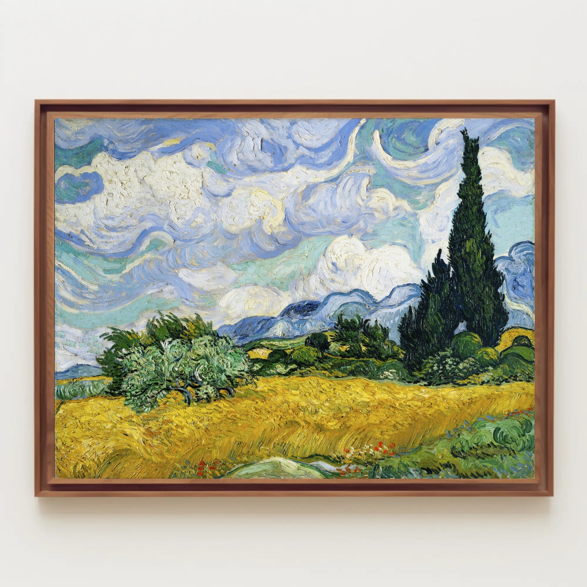 Wheat Field with Cypresses Poster