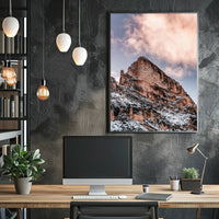 Majestic Snow-Capped Mountain Photorealistic Art Poster