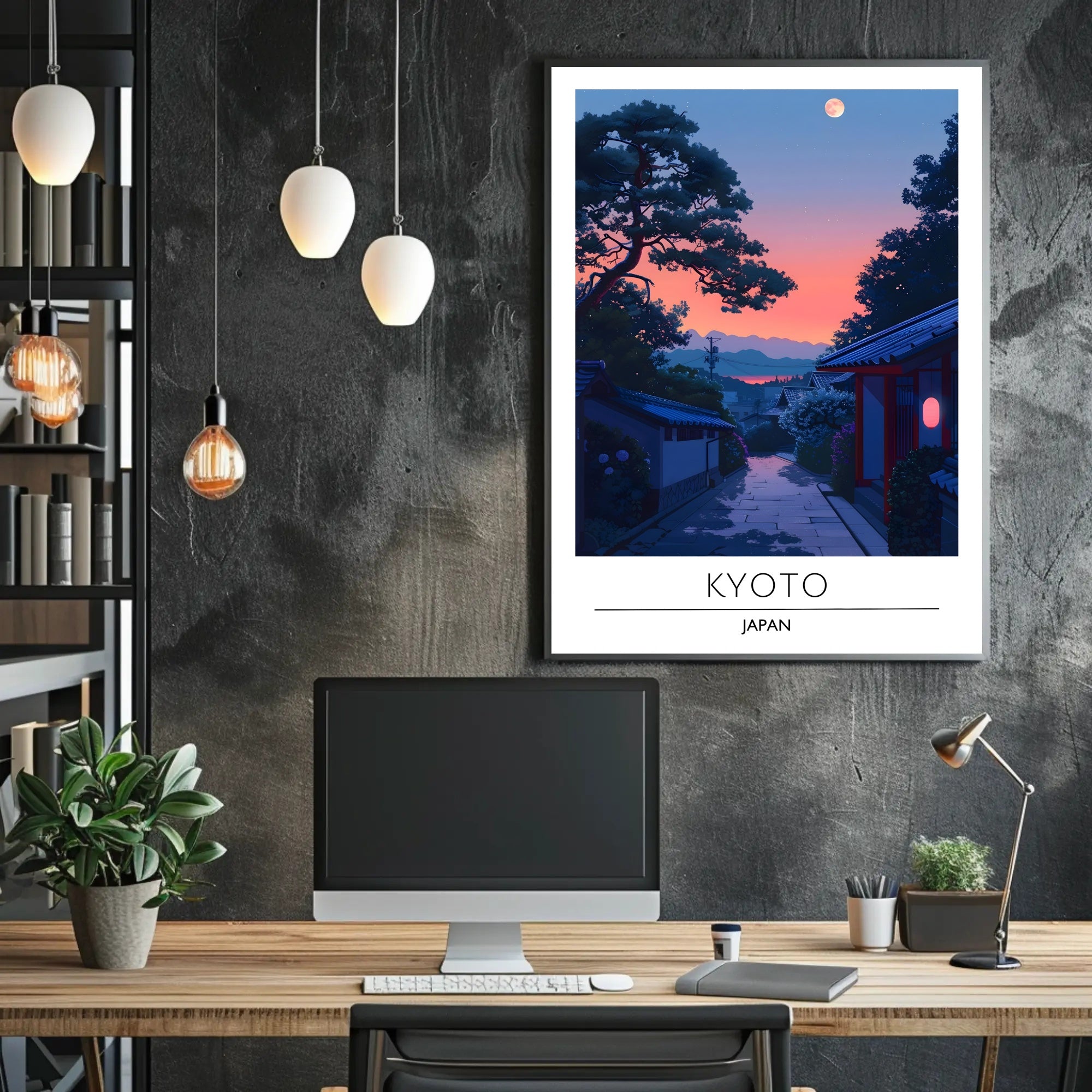Kyoto Evening Scene Travel Poster