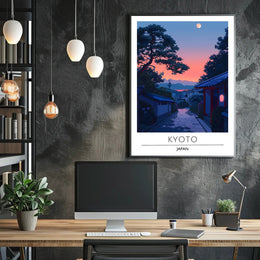Kyoto Evening Scene Travel Poster