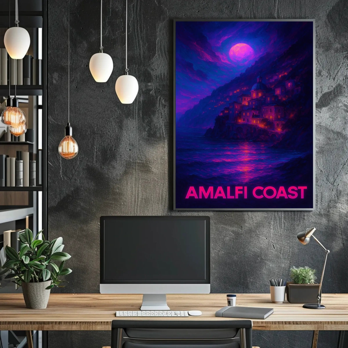 Amalfi Coast Enchanting Nightscape Poster