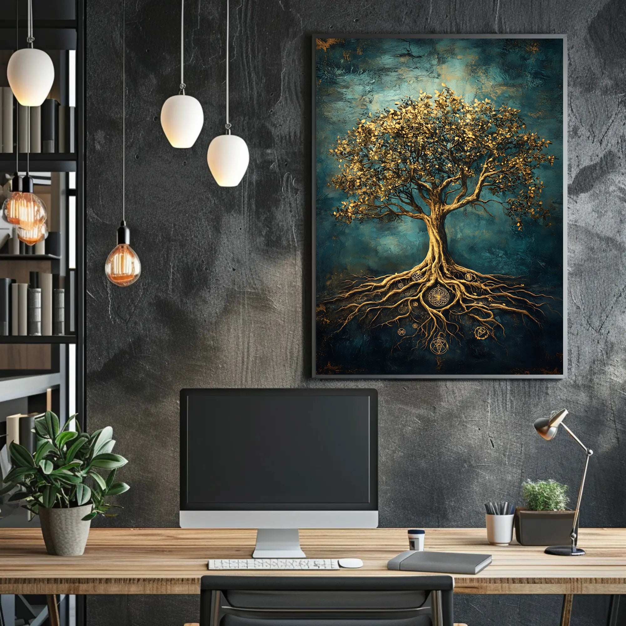 Golden Tree of Life Fantasy or Mythology Poster