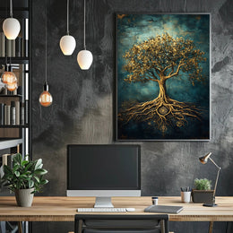 Golden Tree of Life Fantasy or Mythology Poster