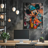 Stylized Cartoon Street Art Poster for Pop Culture Enthusiasts