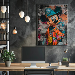 Stylized Cartoon Street Art Poster for Pop Culture Enthusiasts