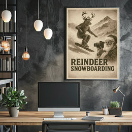 Reindeer Snowboarding Extravaganza Poster