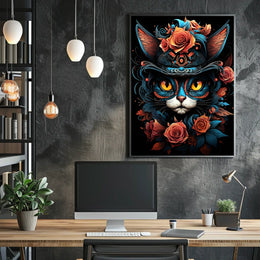 Whimsical Cat Art in Fantasy or Mythology Poster