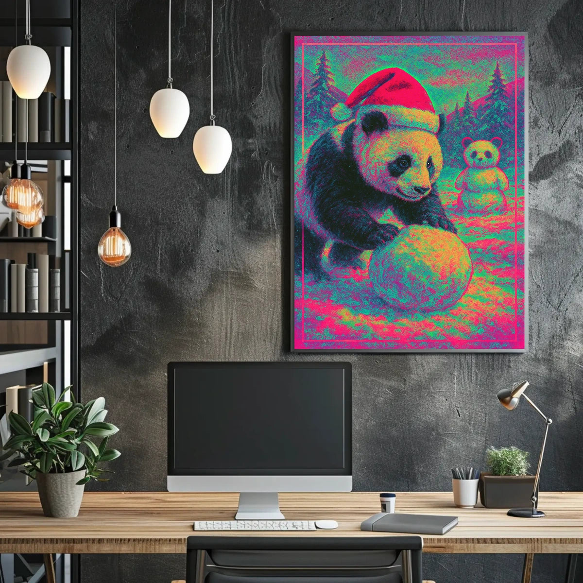 Festive Panda Wonderland Poster