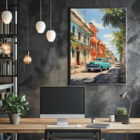 Vintage Vibes On A Sunny Street Vintage Poster