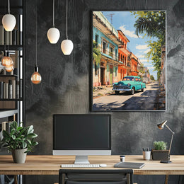 Vintage Vibes On A Sunny Street Vintage Poster