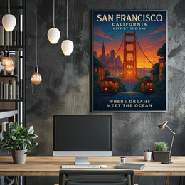 San Francisco Dreams Vintage Travel Poster