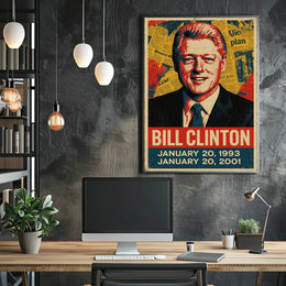 Bill Clinton 42nd President of the United States Street Art Mashup Poster