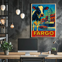 Fargo, North Dakota Vibrant Cityscape Poster
